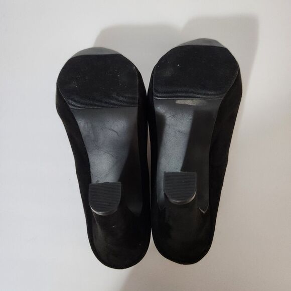 Torrid Black Faux Suede Platform Tapered Pump Heels Extra Wide Width Size 8.5WW - Picture 7 of 8